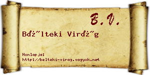 Bélteki Virág névjegykártya